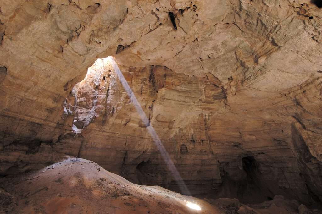 inside a cave in Oman